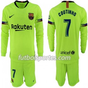 Camisetas FC Barcelona Coutinho 7 Niño Segunda Equipacion 2018/2019 Manga Larga